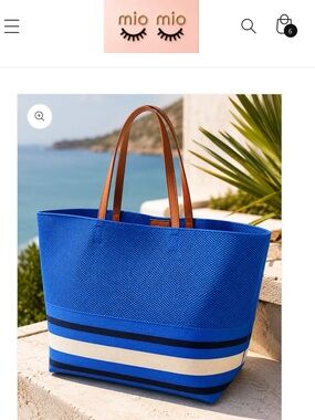Knit Striped Oversized Tote with Pouch